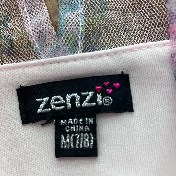 Zenzi pink spring floral dress girls size 7/8 - Picture 5 of 13